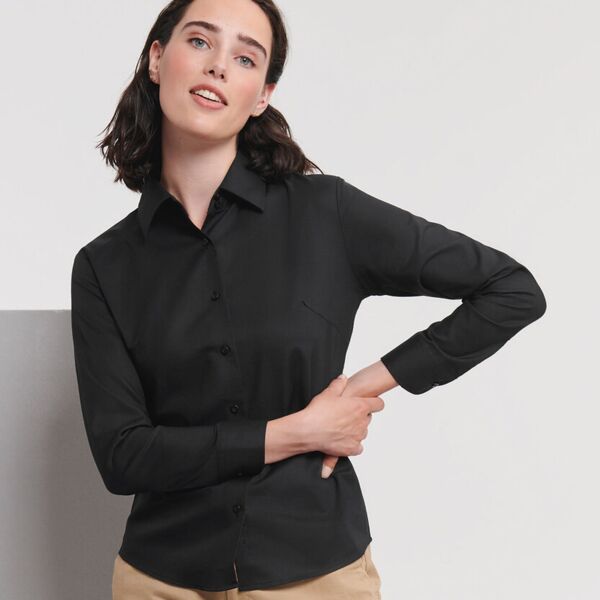 Women's long sleeve easycare Oxford shirt Thumbnail